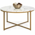 best choice products modern living room round faux marble top metal accent side table coffee white dining shabby chic chest drawers glass end patchwork armchair rod iron tables 150x150
