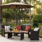 best choice products piece wicker patio furniture set outdoor side table calgary tempered glass sofas cushioned seats brown garden clip light ashley dining chairs ikea ott real 150x150