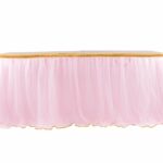 best rated disposable table skirts helpful customer reviews round accent pink skirt with gold sequin tulle for bridal shower wedding baby solid maple end tables side metal legs 150x150