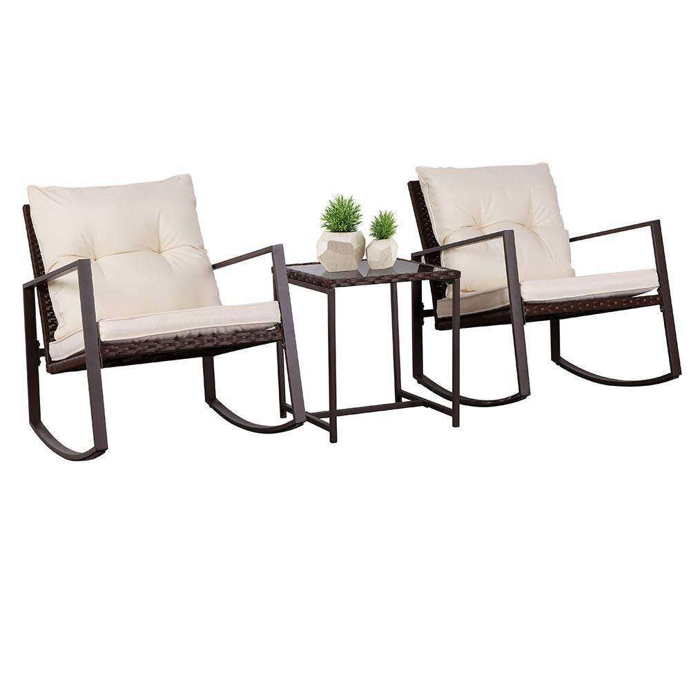 best rated patio lawn garden helpful customer reviews target storage accent table suncrown rocking chair set piece brown wicker bistro with beige white high dining sectional