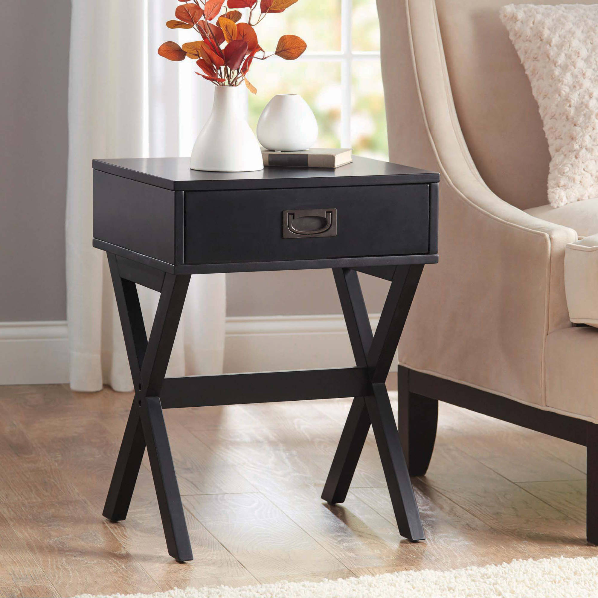 better homes gardens leg accent table with drawer multiple under colors lucite console west indies furniture retro bedroom tiny lamp circle coffee back couch small occasional