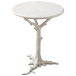 bijou global bazaar white tree branch iron marble round accent end table product kathy kuo home recycled wood big umbrella legs for tables very mirrored coffee pier one dining 150x150