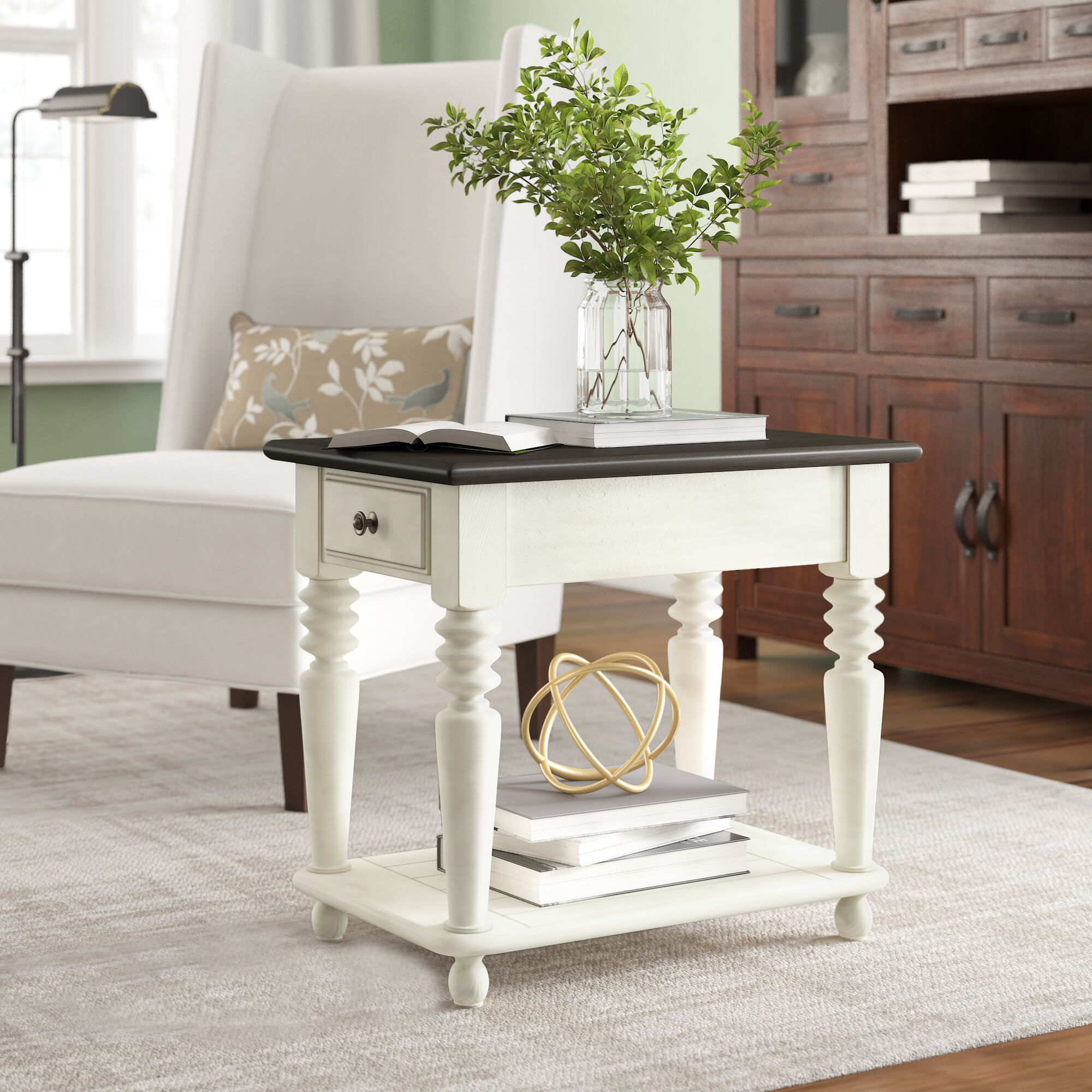 birch lane heritage calila end table with storage hadley accent drawer rattan side tables living room homeware decor front entrance furniture cordless touch lamps ashley pub