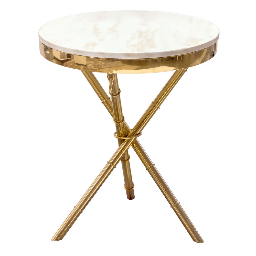bisonoffice reed round accent table with white marble top and gold finished metal base diamond sofa venetian mirrored furniture vintage mid century modern dining set teak small