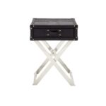 black faux leather case folding accent table the end tables with drawer coffee base only chinese style lamp shades glass plant stand metal chair legs round cream decorative 150x150