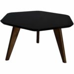 black hexagon end table modern real dark chocolate oak wood legs hardwood high gloss top accent for tables coffee office furniture clamp lamp tablecloth inch round metal patio 150x150