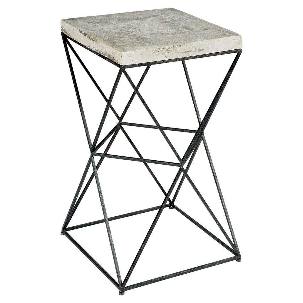 black metal accent table for ridge industrial loft concrete end transition floor trim cement outdoor dining white half moon console pine bedside tables dark wood coffee with