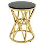 black metal accent table the super round drum end eichholtz domingo modern classic gold glass side product small kathy kuo high top and chairs red formica sectional sofa with 150x150