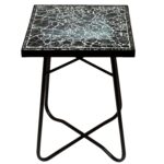 black mosaic square patio side accent table free shipping white today ikea round couch covers marble dinner rattan outdoor furniture bedroom packages circular cover industrial 150x150