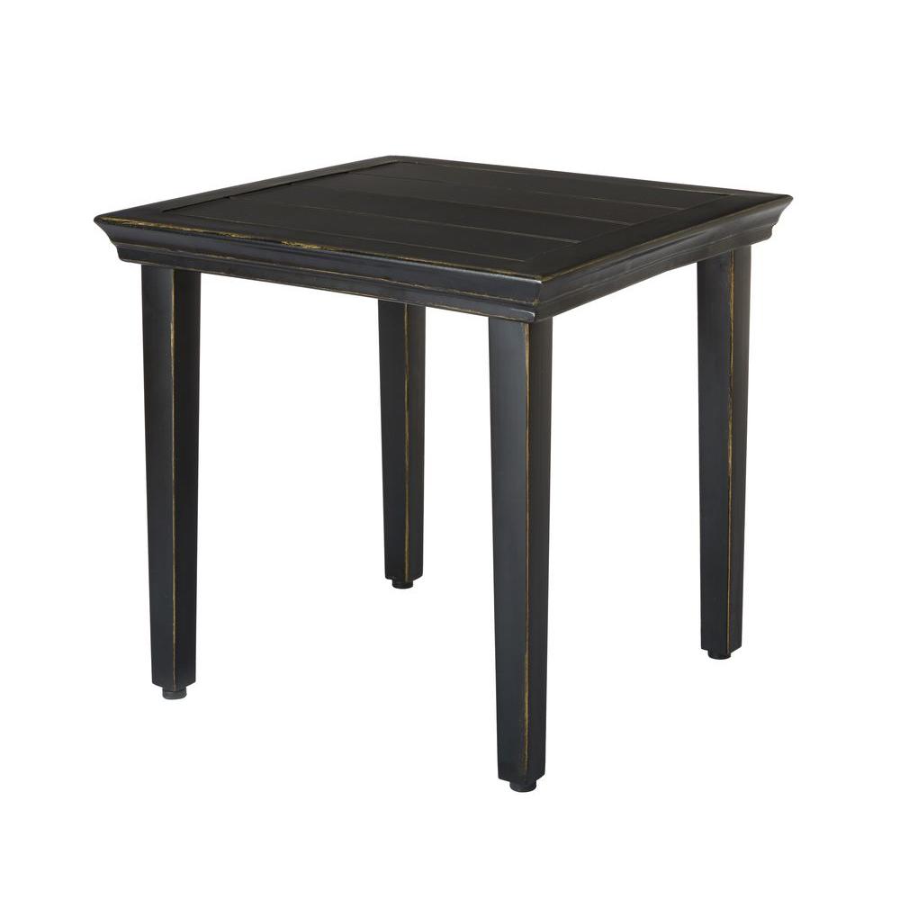 black outdoor side tables patio the hampton bay accent table oak heights metal italian marble coffee white with umbrella hole bunnings furniture nautical theme bathroom dining