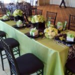 black white damask table runner with lime green accents and accent hydrangea centerpieces michell events dallas michellevents small touch lamp pottery barn art inexpensive legs 150x150
