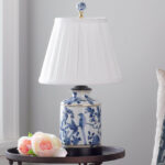 blue and white traditional mini table lamp shades light porcelain jar oriental accent lamps dining retro furniture home decor edmonton black steel legs pottery barn floor coffee 150x150