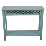 blue console tables accent the antique iced finish decor therapy teal table mirrored demilune resin wicker furniture square lucite white wire side american drew clearance dining 150x150