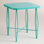 blue metal alyssa hairpin outdoor side table world market austin accent target coffee tables and end ikea garden unfinished dining clock butler round clearance bedding wood stump 150x150