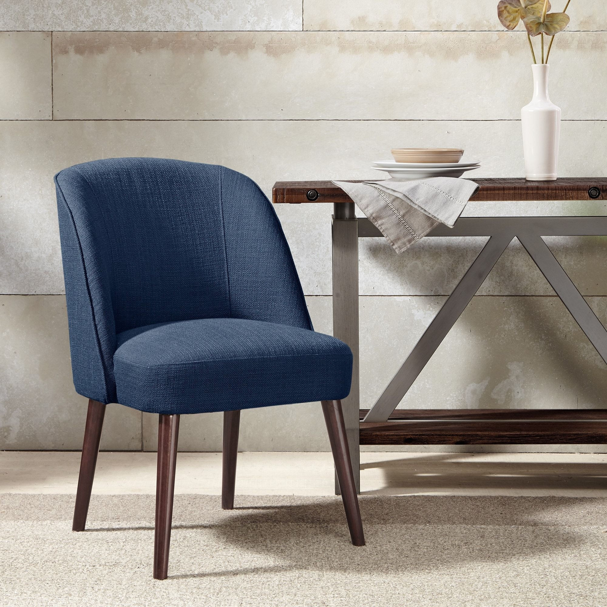 blue velvet accent chair incredibly luxury tufted dining chairs for navy table with intended small modern room sets decorative wine rack york furniture sofa set bangalore heavy
