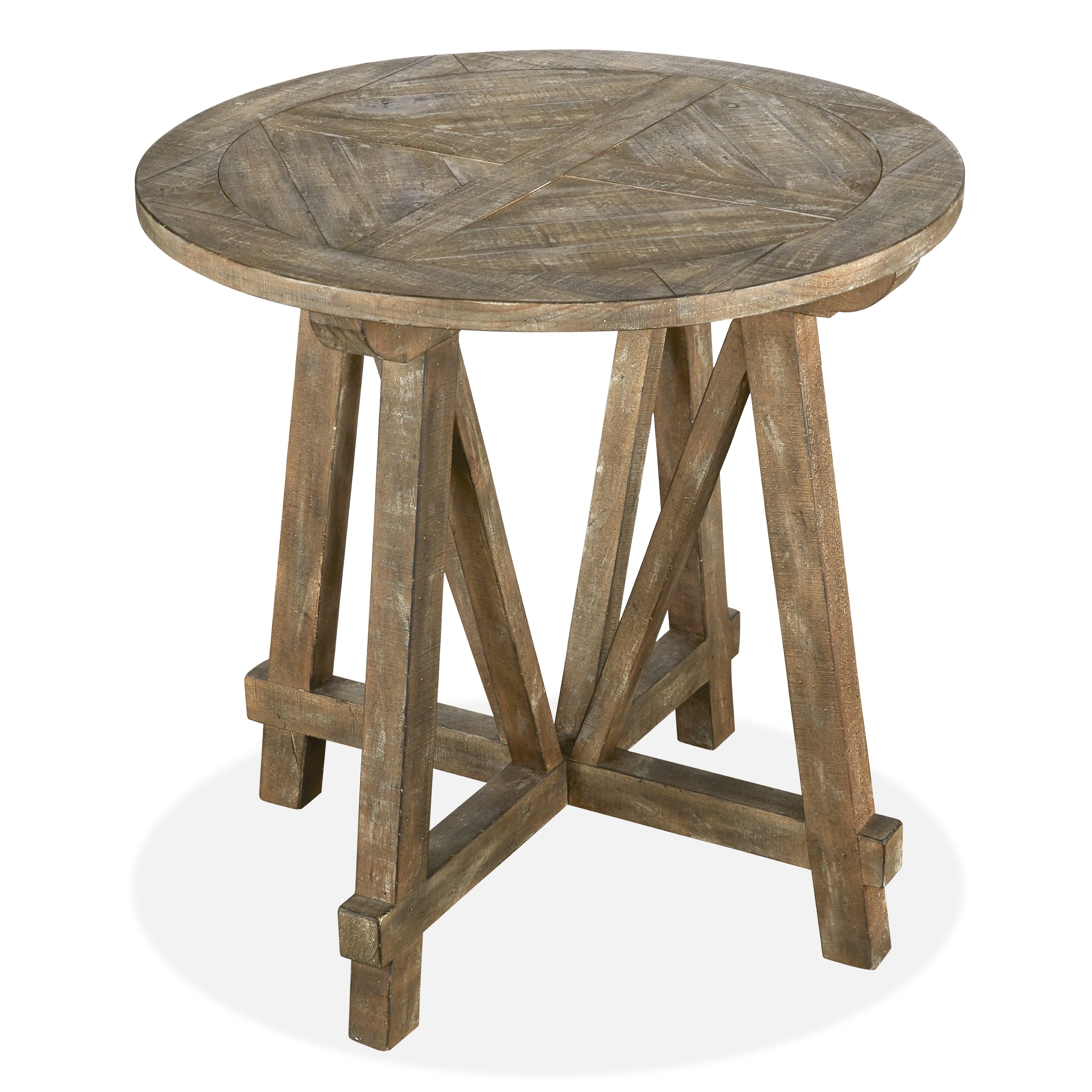 bluff heights rustic weathered nutmeg round accent table wood free shipping today affordable coffee tables corner bench dining ikea tiffany floor lamp clearance white kitchen and
