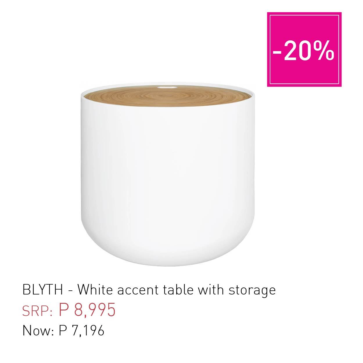 blyth white accent table with storage habitat manila childrens lamps ikea bedroom side tables target room essentials cordless lights small entryway console round lucite concrete