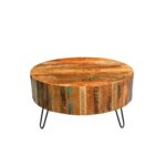 bohemian accent tables living room furniture the multi colored coffee distressed round black pedestal table tulsa reclaimed wood with hairpin legs wrought iron lamps and metal 150x150