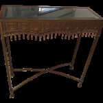 bombay bohemian hammered bronze copper metal accent table chairish company marble top bathroom styles white bedside with drawers patio currey and lamps circular sofa mid century 150x150