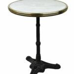 bonnecaze absinthe home french bistro table white marble accent iron base kitchen cast aluminium garden furniture accents dishes round bedside covers rod frame yellow small 150x150