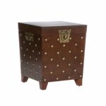 bowery hill nailhead trunk end table espresso accent kitchen dining metal frame coffee with wood top door chest entry wall bunnings swing chair contemporary home decor counter 150x150