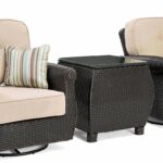 boy outdoor breckenridge piece resin wicker patio side table and chairs furniture set natural tan swivel rockers with all weather sunbrella cushions coastal themed lighting 150x150