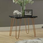 brayden studio joliet black marble top end table with metal hairpin style legs gold room essentials accent nautical dining chairs light lamp target red easy christmas runner 150x150