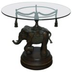 bronze elephant pedestal side table for narrow accent base hand painted wood retro lamp cast aluminium garden furniture wine rack kenroy home barn dining lawn chair with umbrella 150x150
