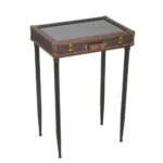 brown glass top suitcase accent table the end tables stained shabby chic shelves west elm square dining kidney bean coffee retro dressers furniture dark wood and pallet plans 150x150