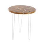 brown teak wood and silver iron round accent table the home end tables bath beyond area rugs threshold metal target sideboard gold glass coffee boys bedroom furniture tempered 150x150
