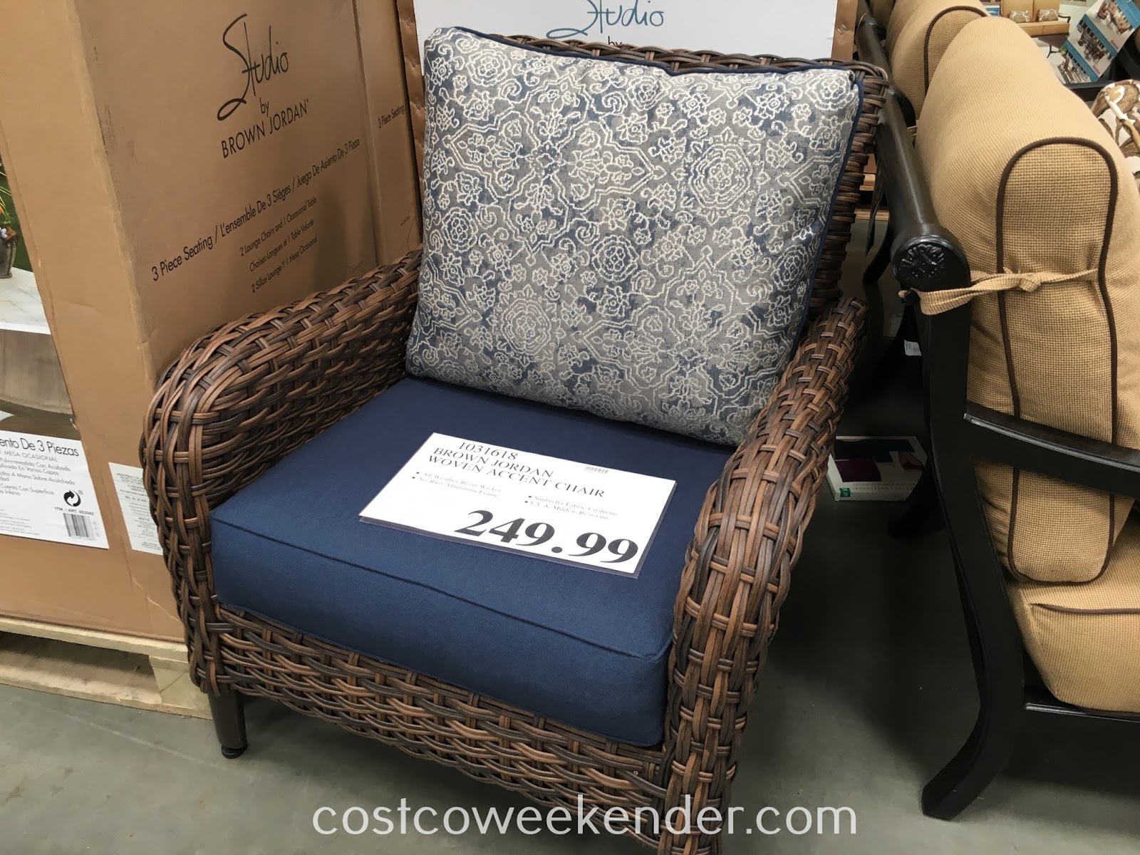 brown woven accent chair weekender table have seat outside the studio small outdoor dining set storage furniture bunnings wood cube tool box cabinet wicker chairs model home