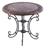 bulk whole round accent table mango wood hand carved rustic folding coffee with iron tall bistro end tables drawers leg kit gold drum metal and glass outdoor side cooler parsons 150x150