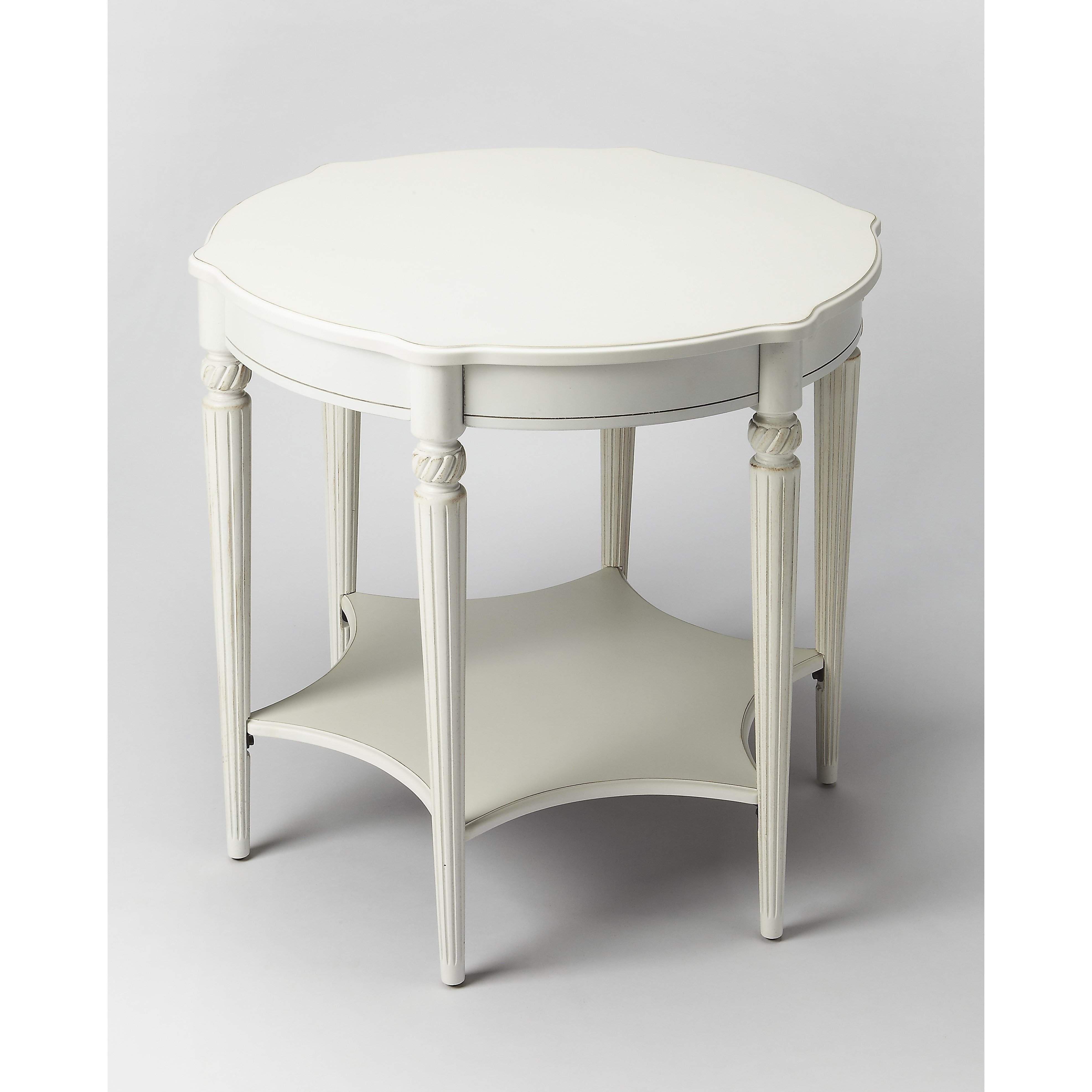 butler bainbridge cottage white accent table round this elegant blends classic old world styling with today casual sophistication nautical bedside lamps kids outdoor furniture