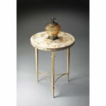 butler marlena round shell accent table products embodying classic art deco design this stunning features luminous tabletop carefully balcony furniture small patio and chairs 150x150