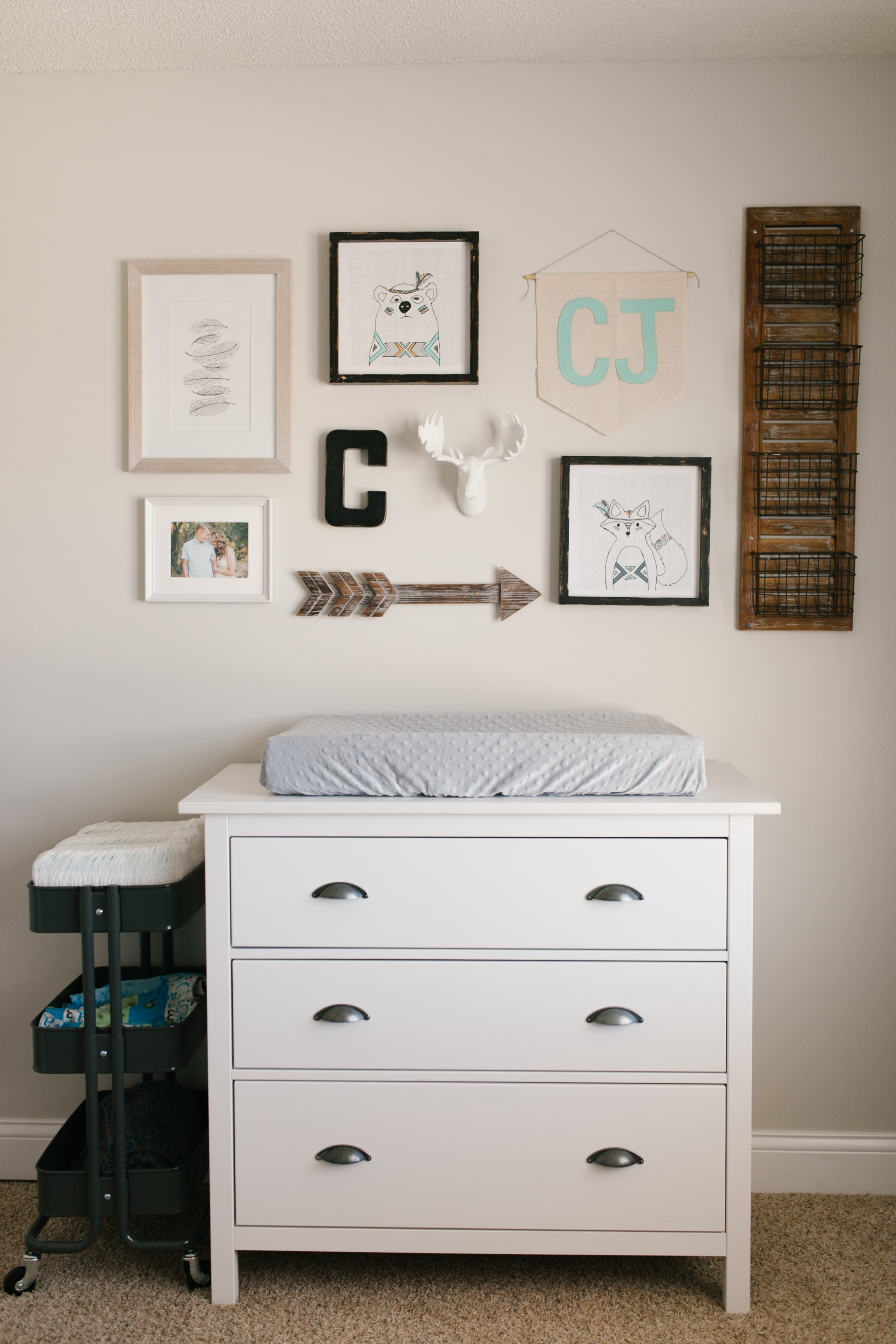 caleb rustic neutral nursery reveal sobremesa stories calebs with white gray and wood accents ikea changing table lawless hardware accent for sliding barn door futon target patio