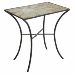 camellia accent table that speaks both form and function wrought iron tables glass top hand inlaid tiles glittering flower full bloom black modern side transition pieces for 150x150