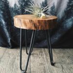 camp hunt camphunt chicago reclaimed salvaged wood stump end table with metal hairpin legs pottery barn accent tables resin wicker chairs tree target patio furniture for small 150x150
