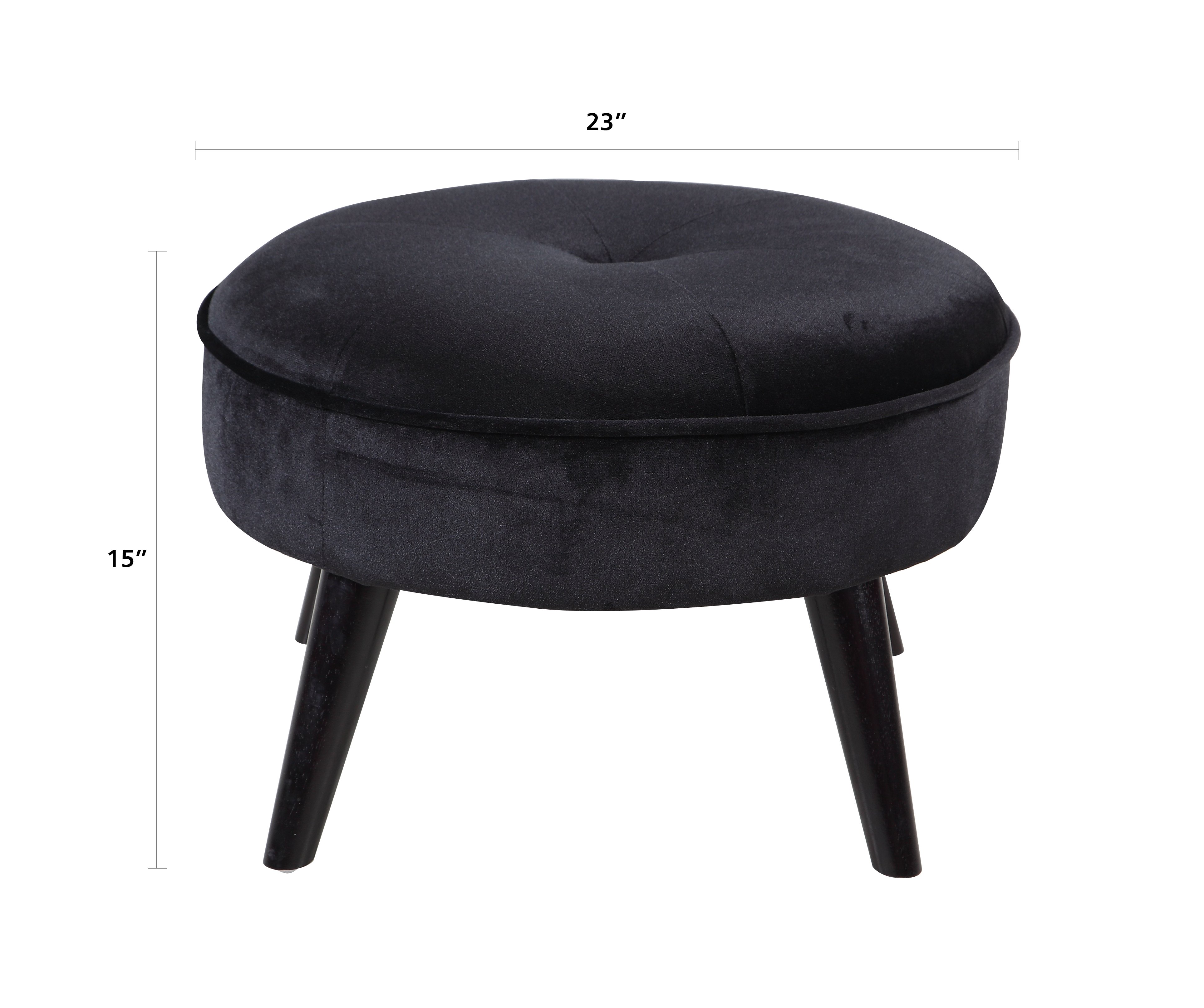 carl victorian inspired velvet button detail vanity accent stool vlv blk table recliner end chromebook black pub and chairs small designs wood narrow metal side round outdoor