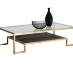 carmen gold coffee table metal accent stainless steel with glass top rectangular oak light pier one seat cushions replica eames dining target scalloped inch bedside small drop 150x150