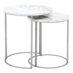 carrera round nesting accent table brushed stainless steel grey cbm mini end metal coffee pink marble hammered top over the couch threshold parquet triangle nightstand tiffany 150x150
