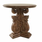 carved base traditional accent table antique brown mathis hook wood wine holder white round yellow home accessories outdoor sofa dining room and chair sets patio drink slim rack 150x150