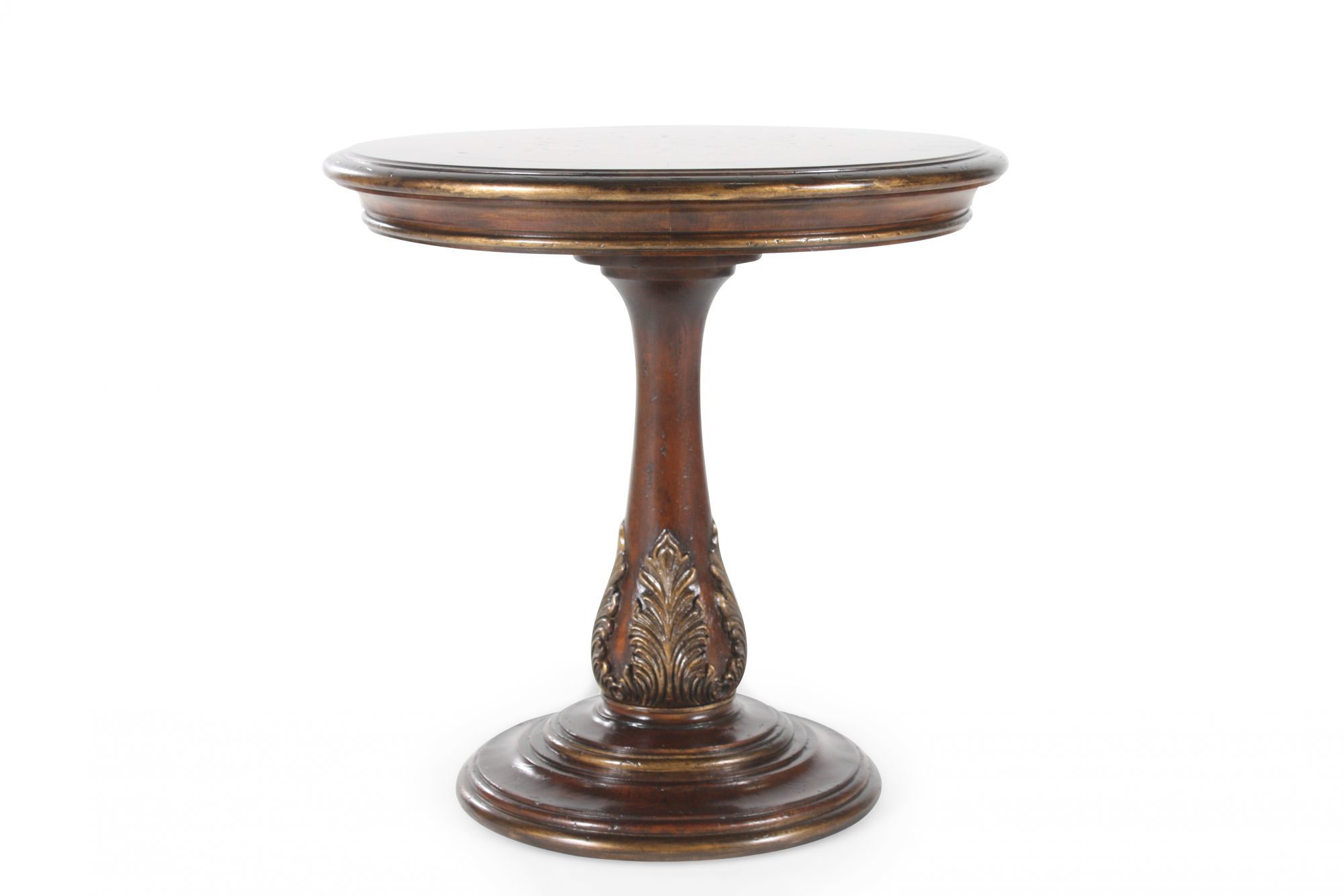 carved traditional round accent table caramel mathis brothers hook bronze ikea bedroom storage ideas patio umbrella lights folding drinks christmas tablecloth and runner narrow