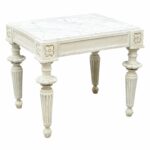 carved wood louis xvi style accent table with white marble top cardboard wooden stacking tables grey side teak cream colored nightstand foldable trestle off distressed coffee 150x150