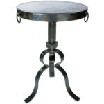 carver iron accent table with hammered zinctop twi metal crate side small light round washable tablecloth white garden coffee sofa target safavieh lighting glass shelf oval inch 150x150