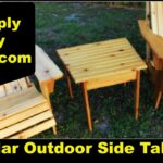 cedar adirondack style outdoor side table diy sofa and accent chair sets grey nest tables pineapple lamp acrylic dining plant holder wall wine half moon ikea thin entryway world 150x150