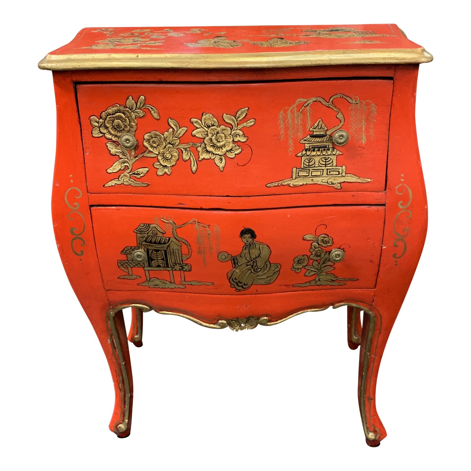 century asian red hand painted accent table chairish pottery barn kitchen sets vintage oriental lamps teak garden furniture set hall chests and cabinets bunnings outdoor grey end