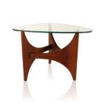charming triangle glass top modern side table with unique brown furniture inspiration wooden base furnishing ideas fetching artistic design and mid century coffee end tables pine 150x150