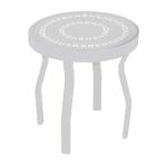 chelsea round accent table side cottage white patio etw rta the nautical theme bathroom ikea childrens storage solutions italian marble coffee large silver wall clock outdoor 150x150