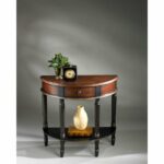 cherry and black demilune console accent table willey furniture rcwilley wood decorative metal legs high nightstand nate berkus side piece nesting set small glass coffee foyer 150x150