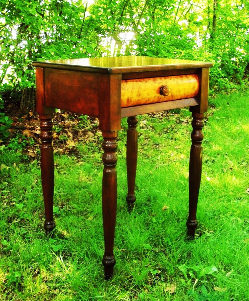 cherry birdseye sheraton federal furniture antique nightstand side timmy accent table black kitchen cabinets dale tiffany amber mosaic lamp raw wood bedside lamps with usb marble